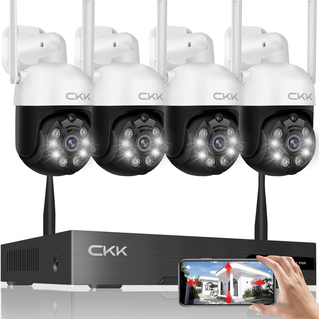 4pcs 3MP PTZ Wireless Security Camera System with 8 Channel NVR L5986