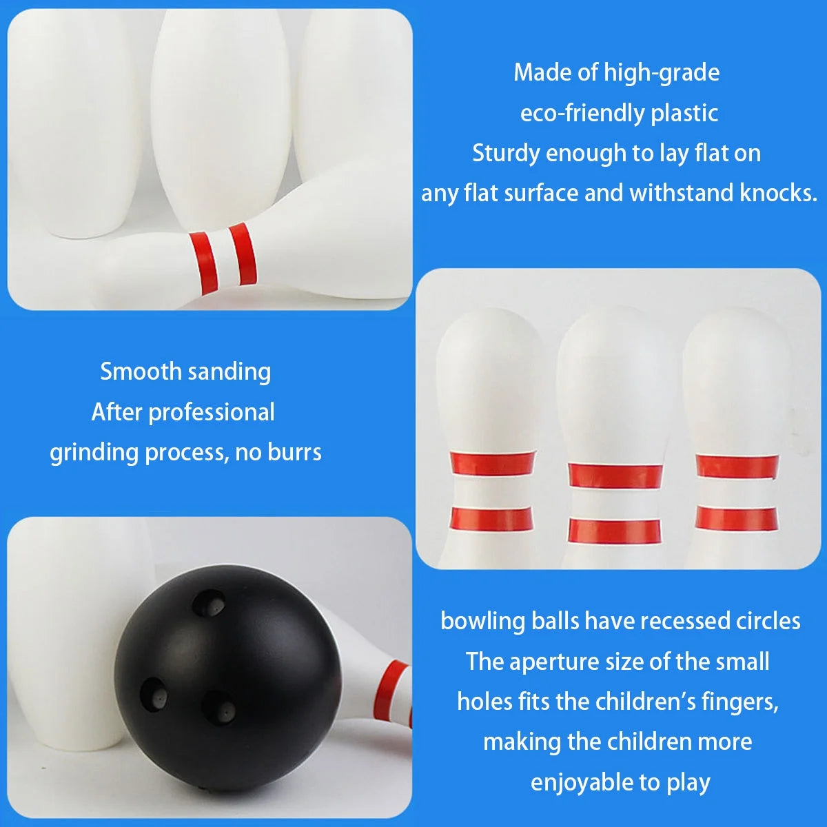 12 Pcs Kids Bowling Set with 10 White Pins and 2 Balls M639