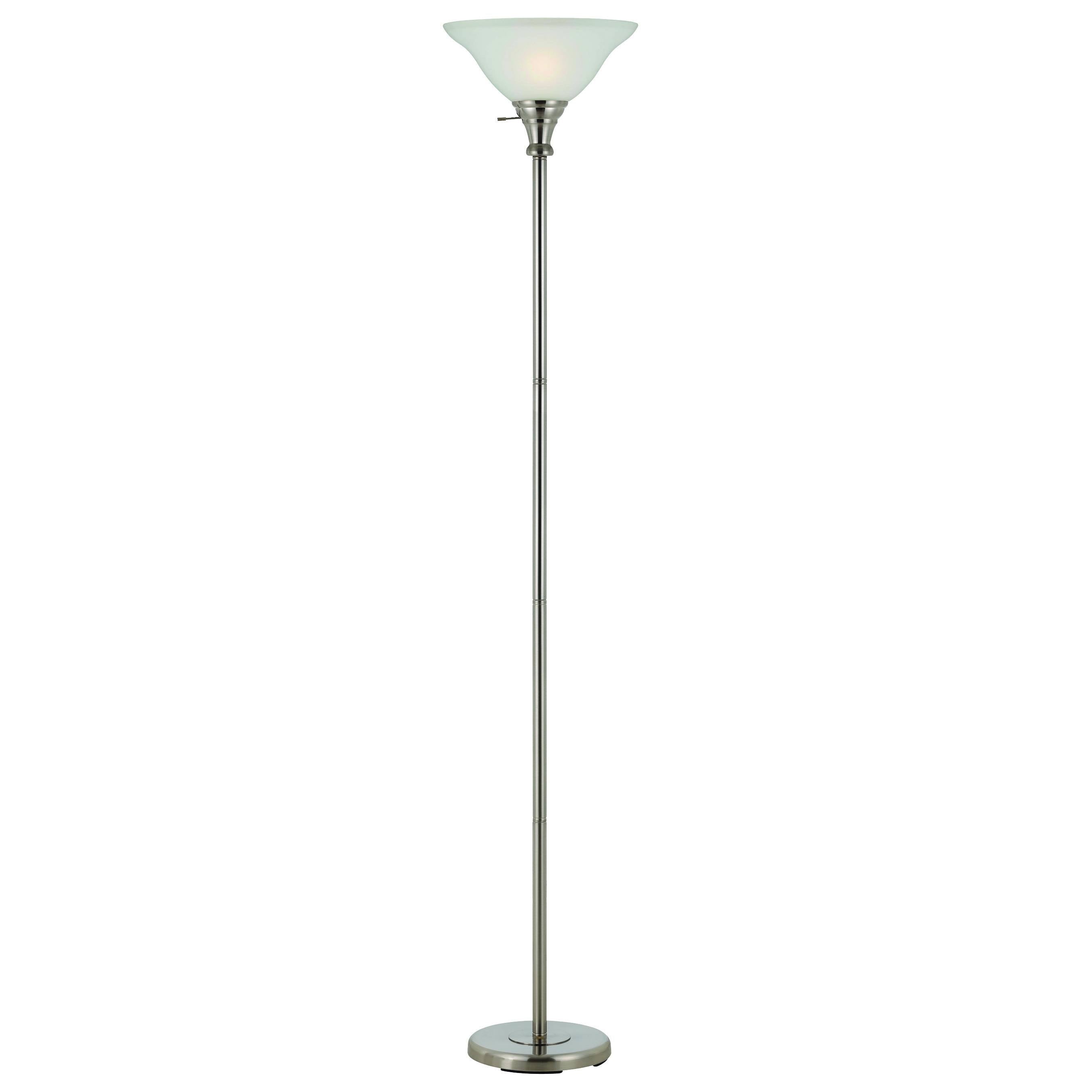 Brushed Steel Metal Torchiere Y80401