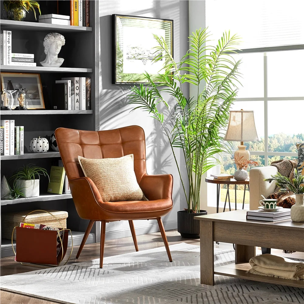 Brown Faux Leather Chair S884053