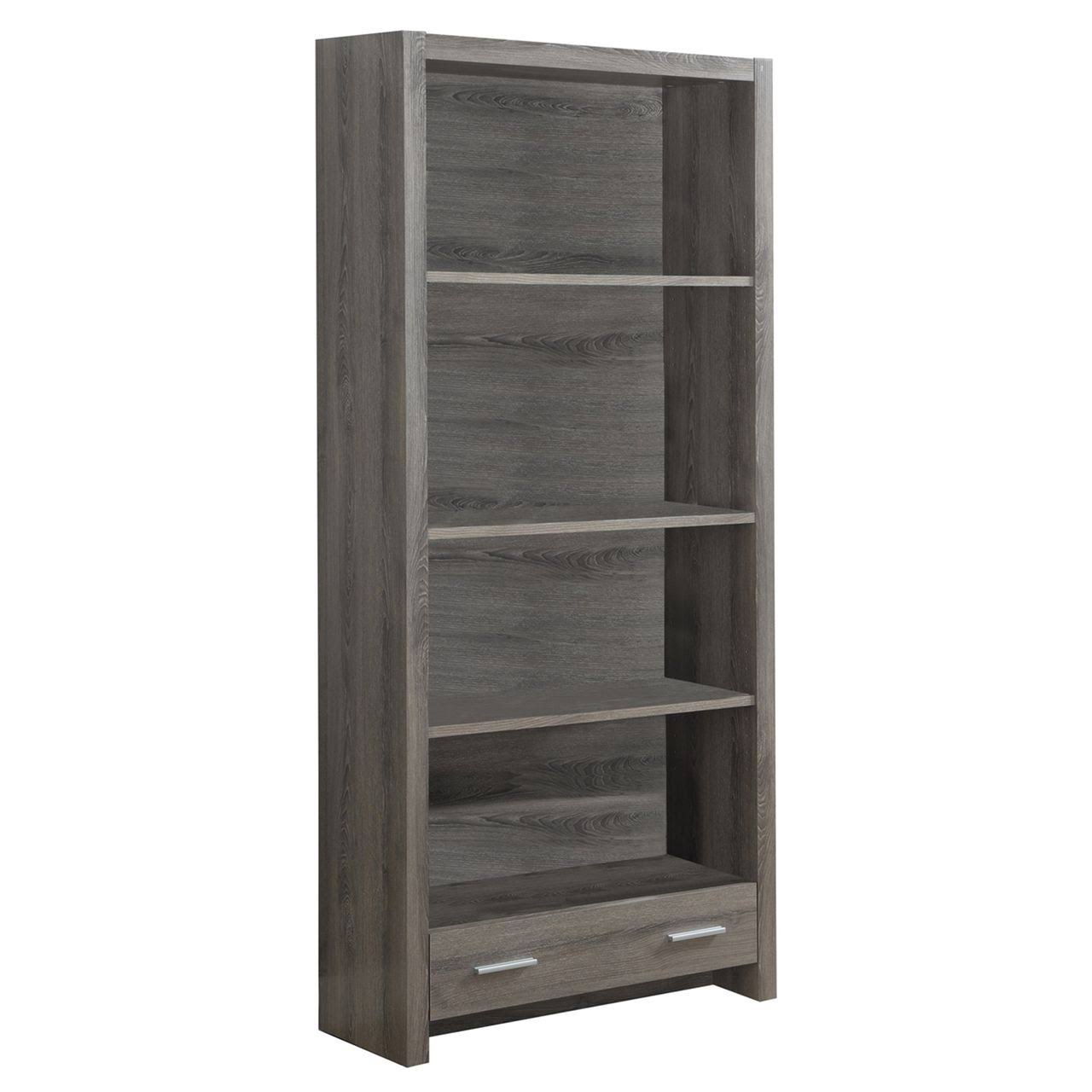 Dark Taupe Bookcase with Storage Drawer L373800