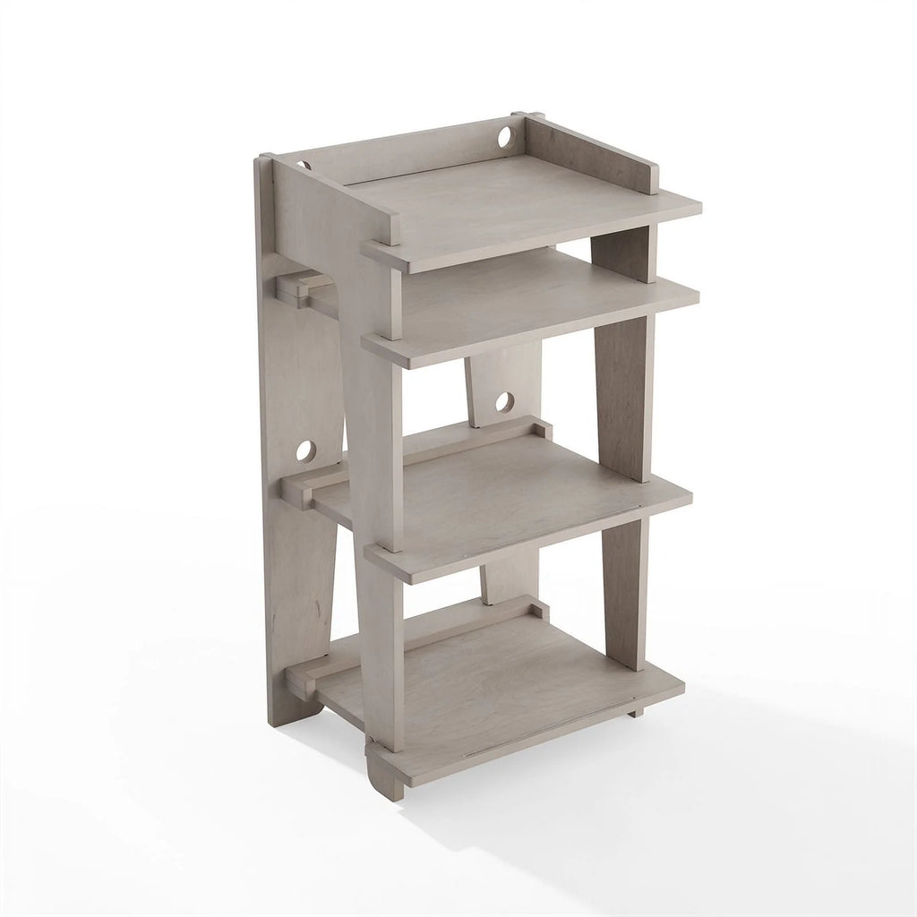 Gray MDF Wood and Birch Veneer Turntable Stand M137