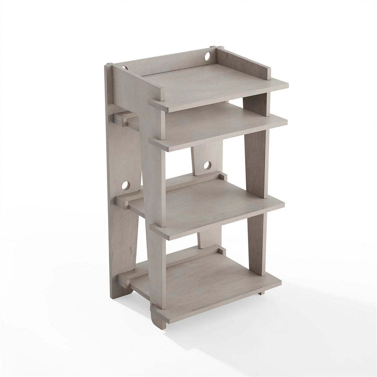 Gray MDF Wood and Birch Veneer Turntable Stand M137