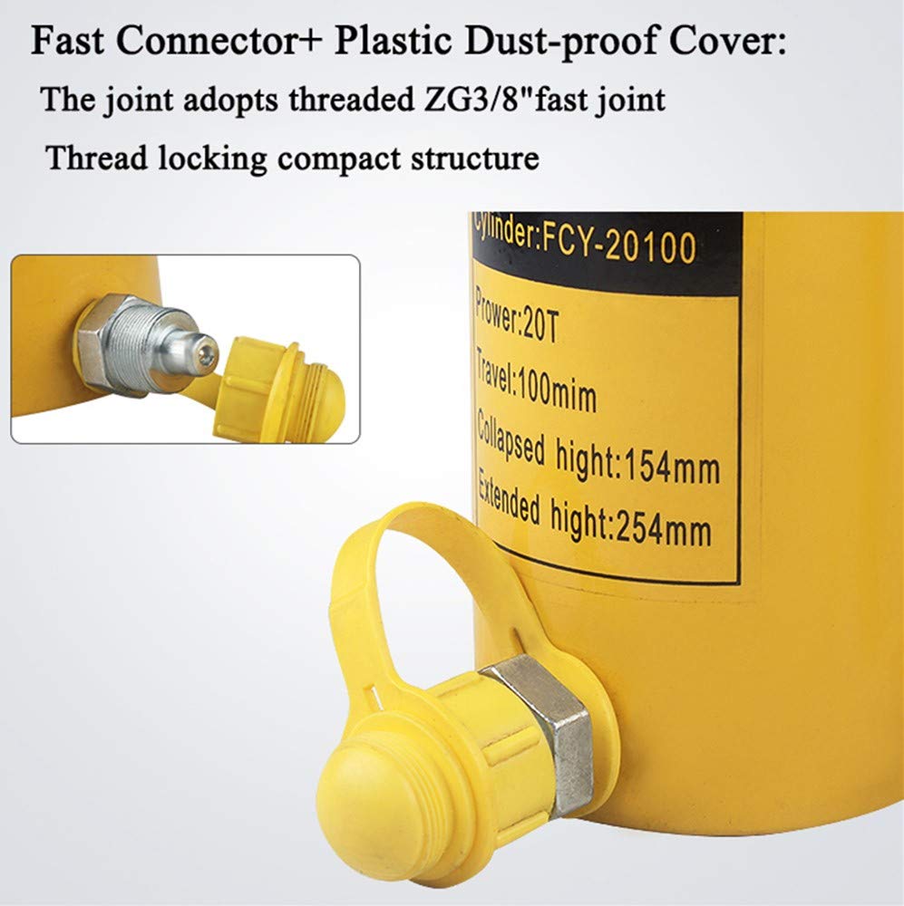 20 ton Hydraulic Jack Cylinder Short Type Stoke 100mm V307