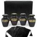 Set of 4 Black Small Keepsake Urn U840