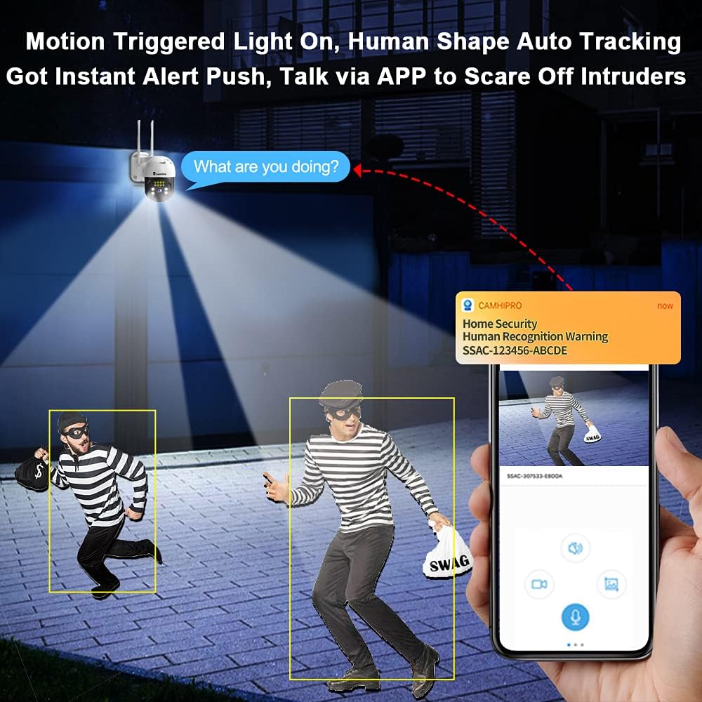 5MP PTZ WiFi IP Security Camera with Color Night Vision A6726