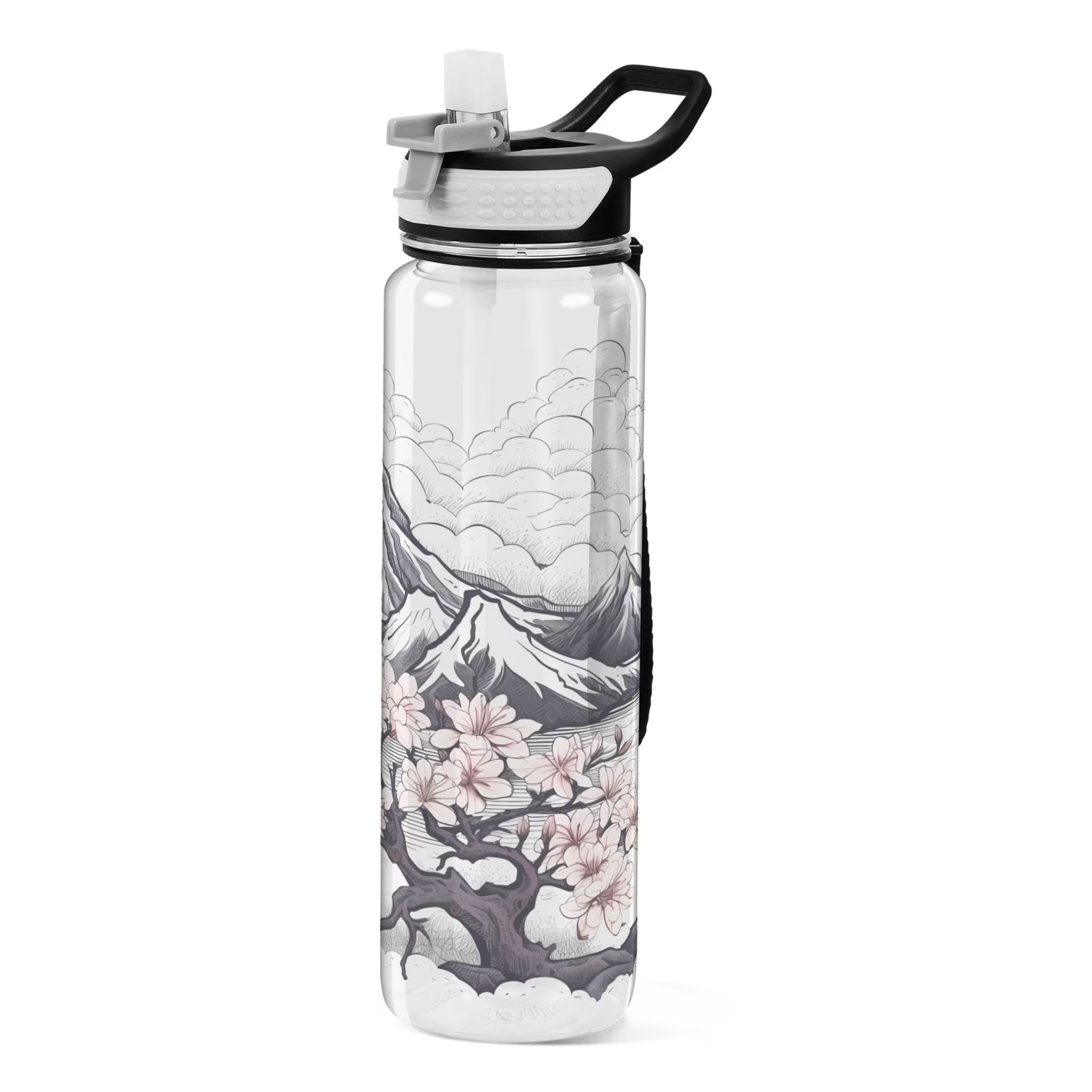 32oz Clear Tritan Water Bottle with Straw T25485