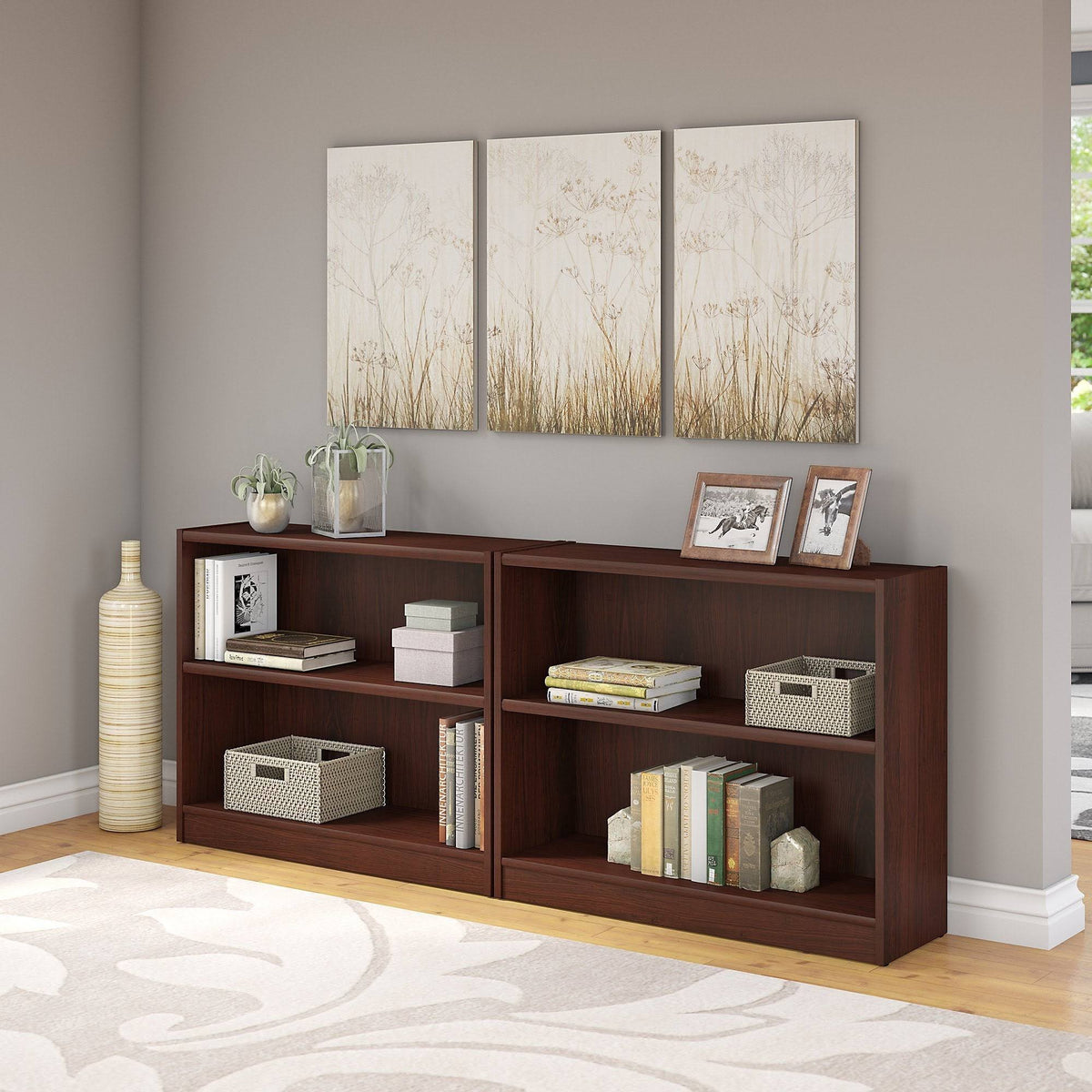 Cherry 2-Shelf Bookcase (Set of 2) W33041