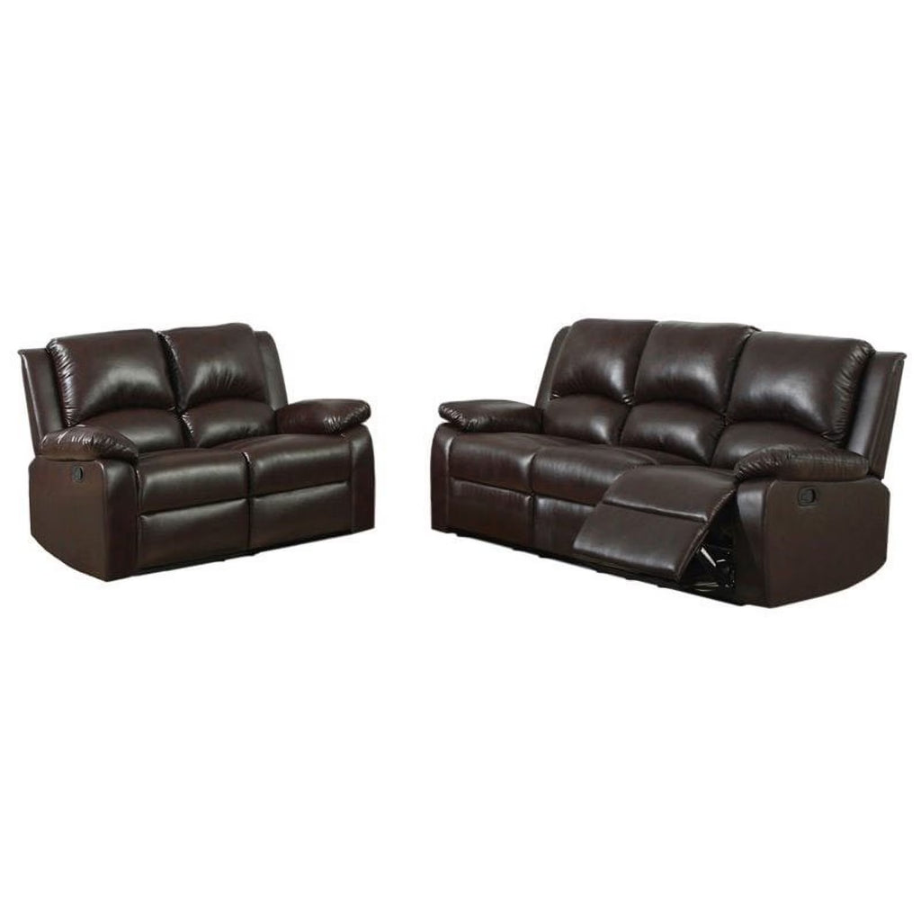 Dark Brown Faux Leather 2-Piece Sofa Set I61284