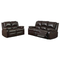 Dark Brown Faux Leather 2-Piece Sofa Set I61284