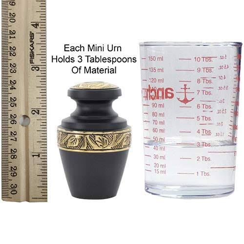 Set of 4 Black Small Keepsake Urn U840