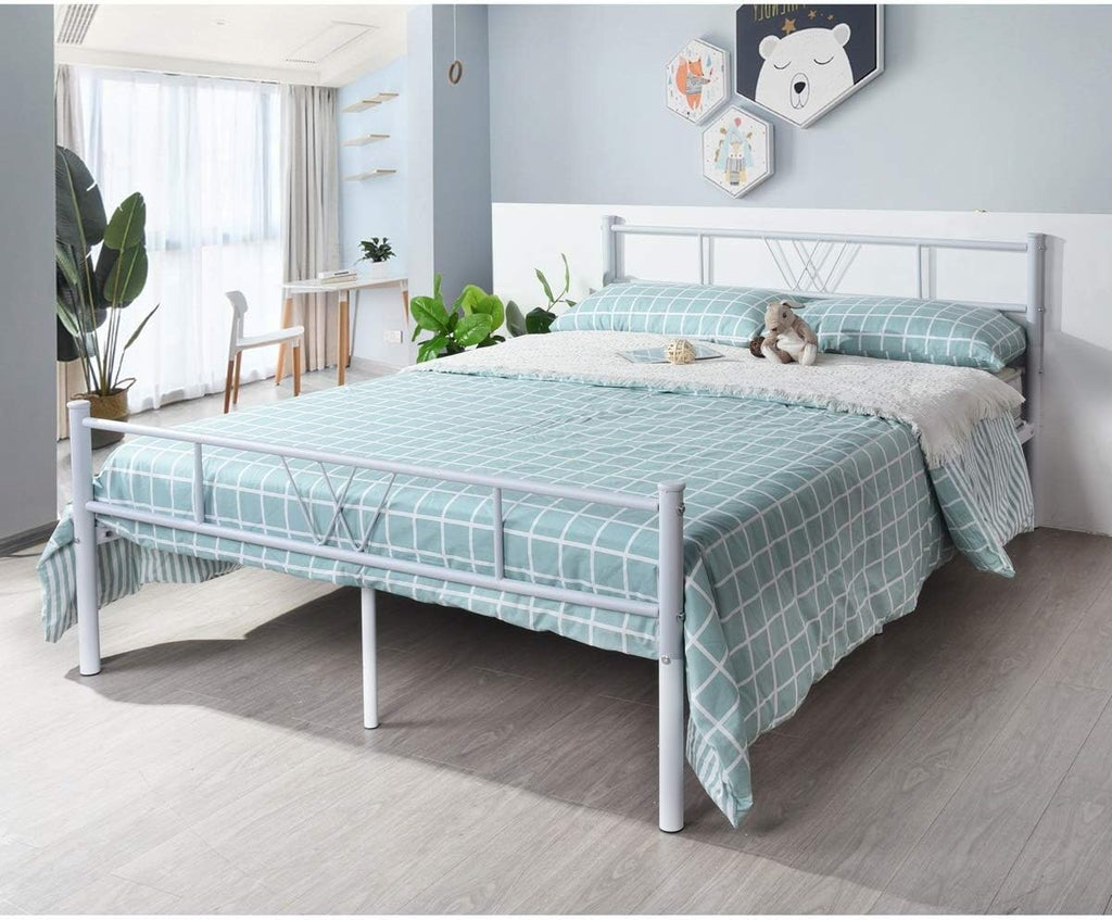 Black Metal Twin Size Bed Frame with Headboard and Footboard B78607