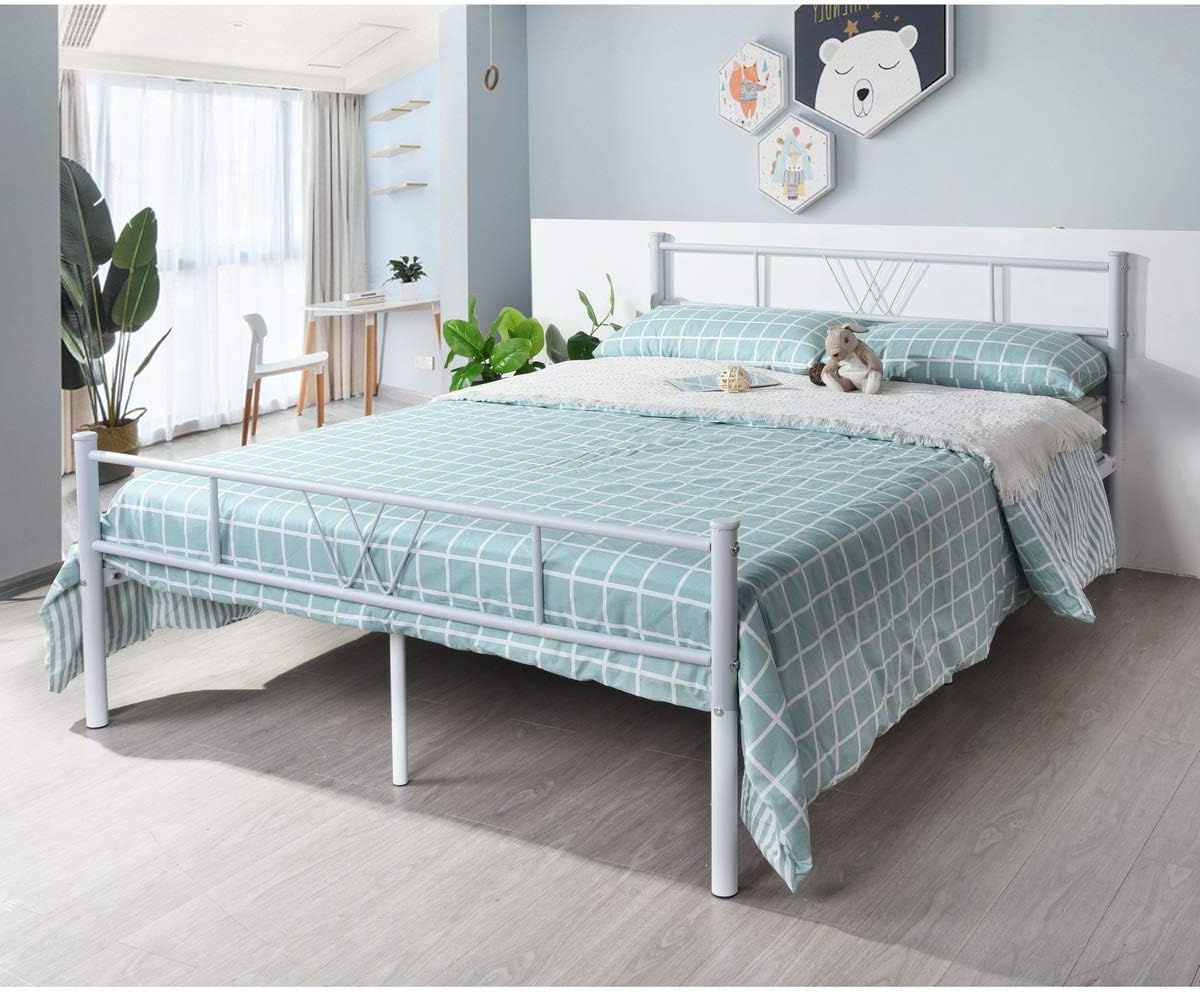 Black Metal Twin Size Bed Frame with Headboard and Footboard B78607