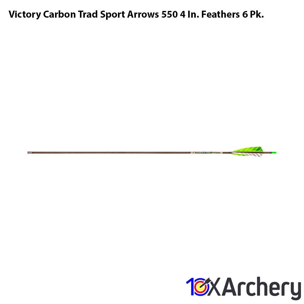 6 Pack Carbon Sport Arrows 550 4 in. Feathers R2338