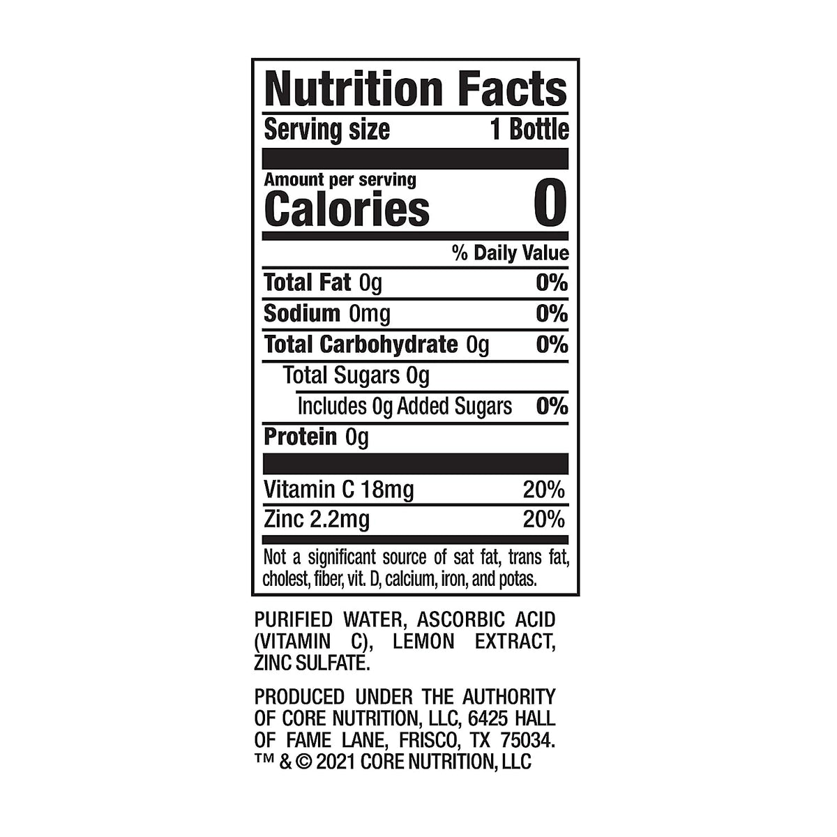 23.9 fl oz Pack of 12 Nutrient Enhanced Water with Vitamin C and Zinc R5208
