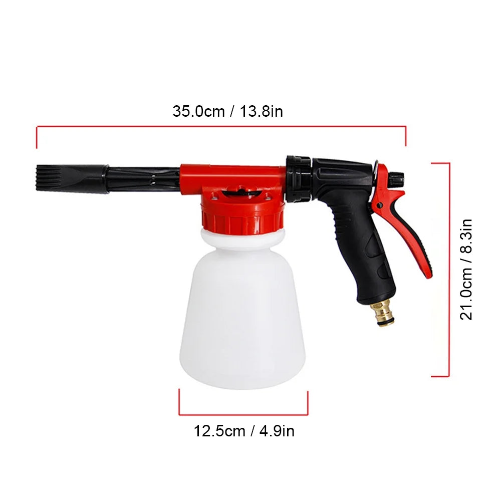 Car Wash Foam Sprayer Nozzle Kit with 1 Liter Bottle Universal Connectors X773490