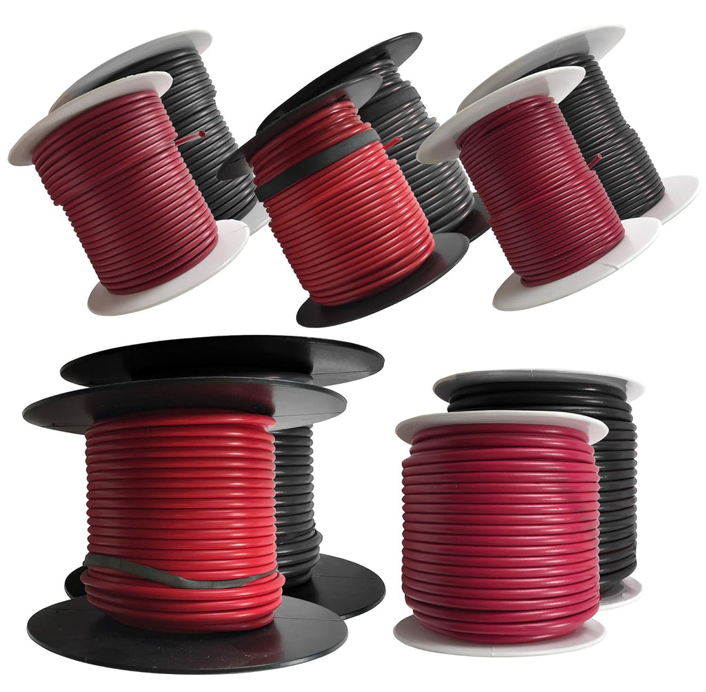 10 Spools Black & Red Primary Wire 100 FT Stranded Copper Kit L8434