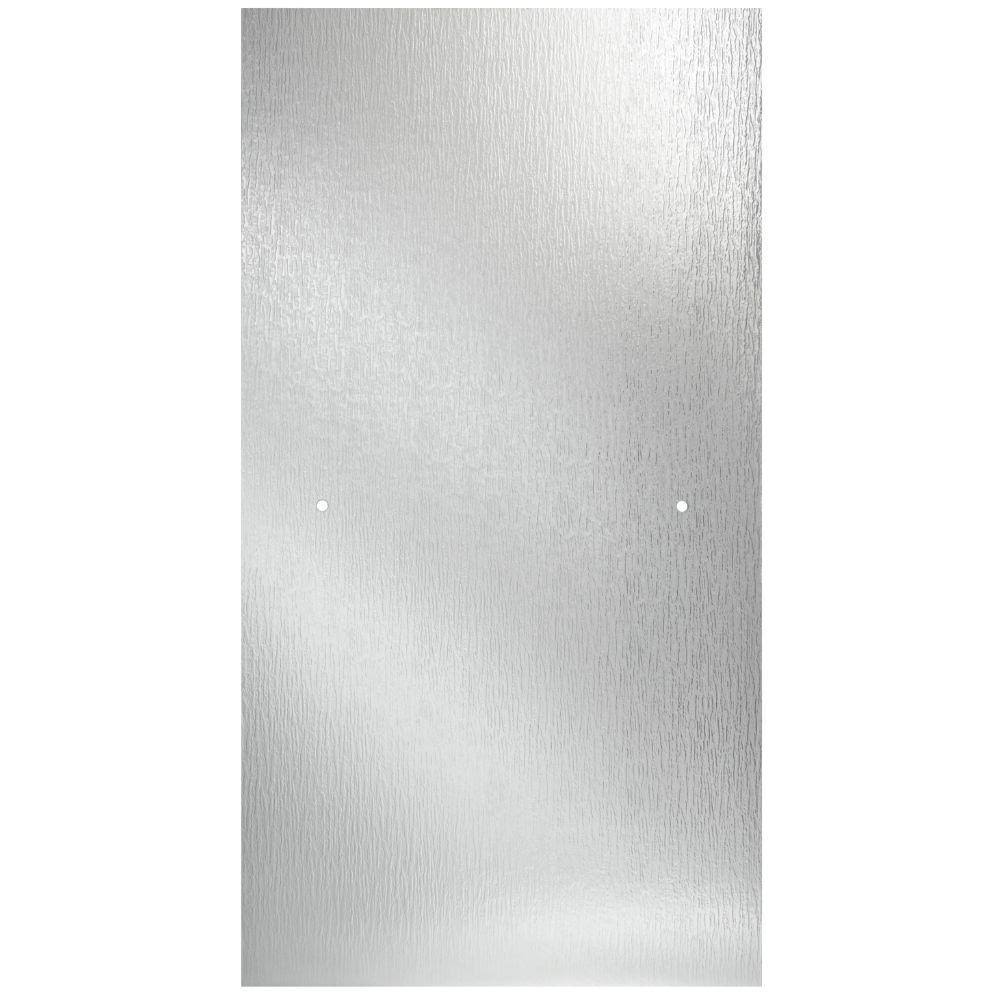 Framed Sliding Bathtub Door in Chrome with Rain Glass Shower Door Hardware H35855