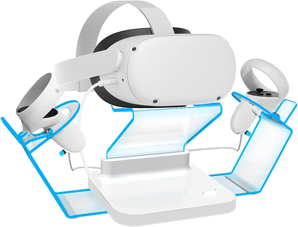 Charging Dock for Oculus Quest 2 Headset and Controllers with LED Lights, Rechargeable Batteries and Charger Cable Pack of 2 V19918