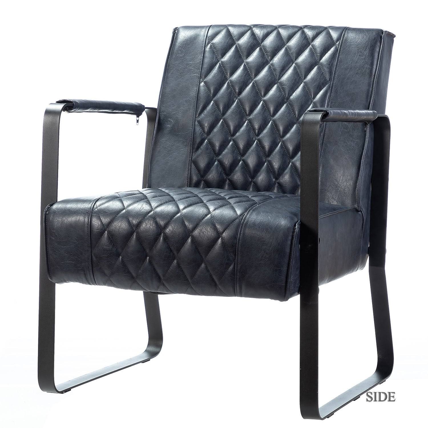 Blue PU Tufted Back Chair D525779