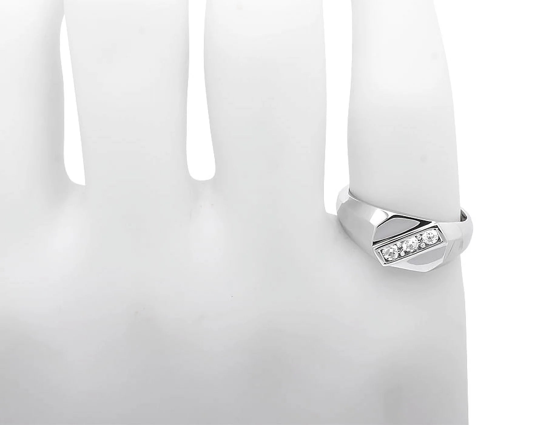 White Gold Genuine Diamond Pinky Ring Band A4808