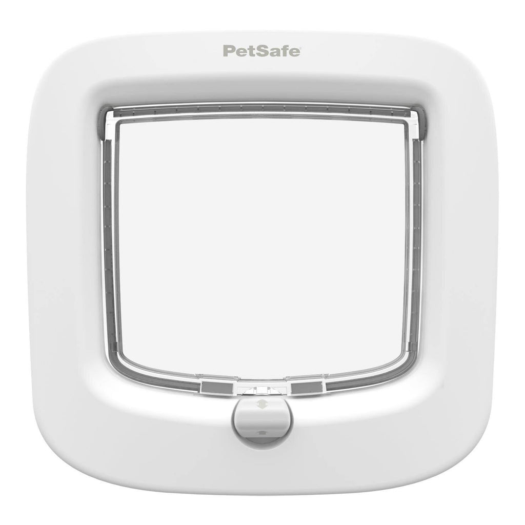 White 4 Way Locking Cat Flap O221