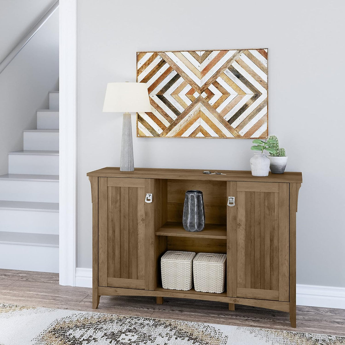 Reclaimed Pine Accent Storage Cabinet with Doors B842