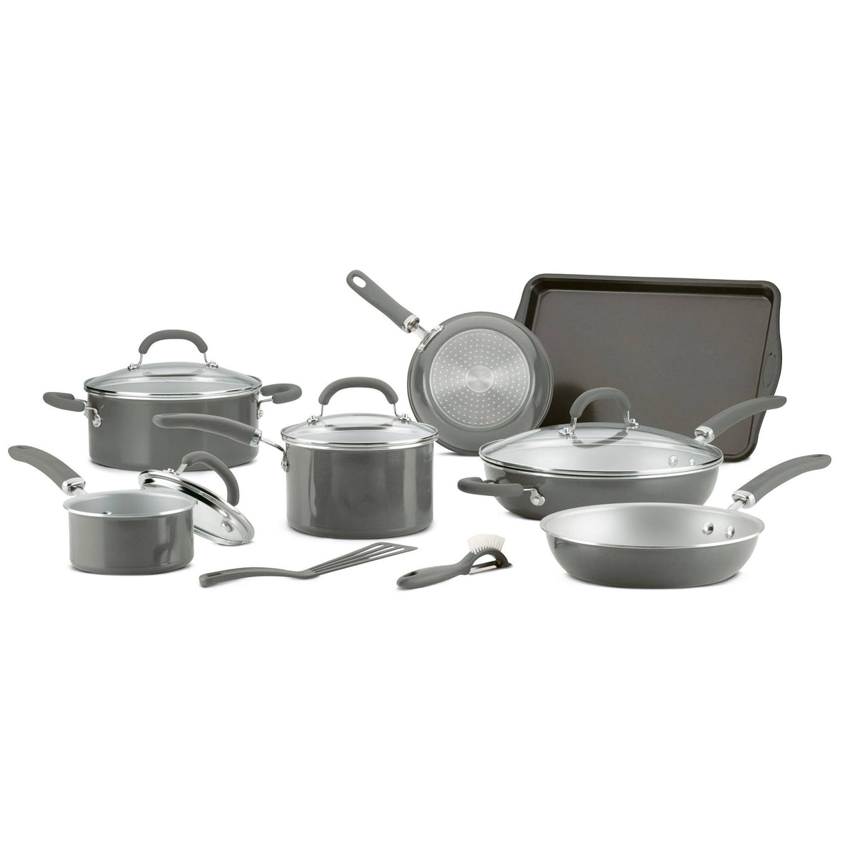 13pc Aluminum Nonstick Cookware Set Gray B925