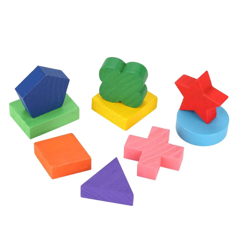 Wooden Geometry Shape Stacking Block Puzzle V49231
