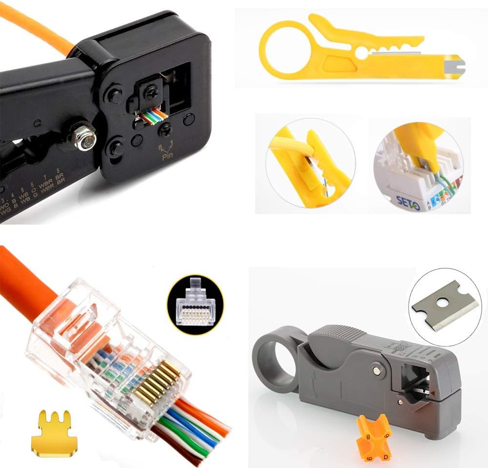 13 in 1 Network Computer Repair Kit with RJ45 Crimp Tool, Cable Tester, Punchdown Tools U213022