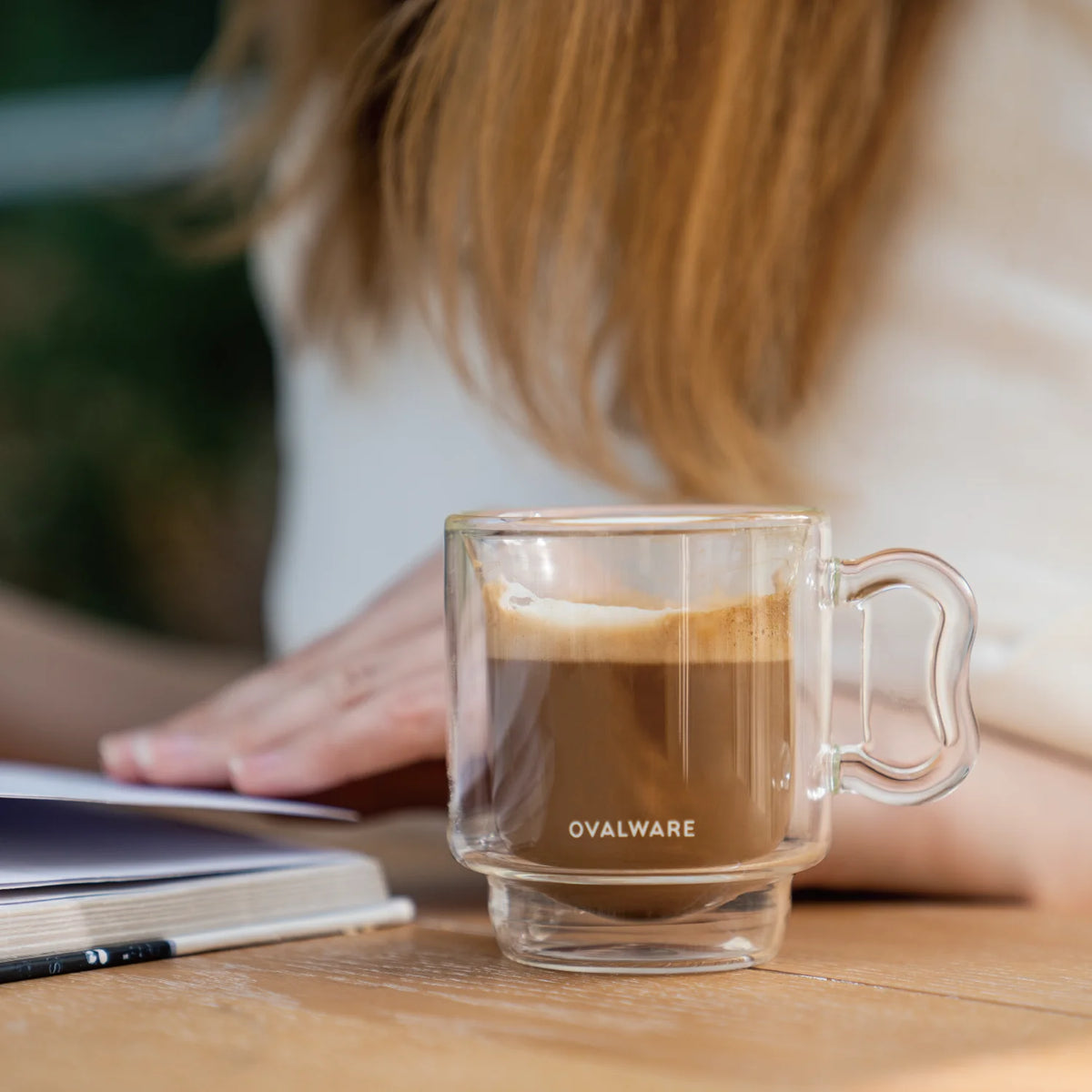 Double-Walled Clear Borosilicate Glass Espresso Cups Set of 2 S691