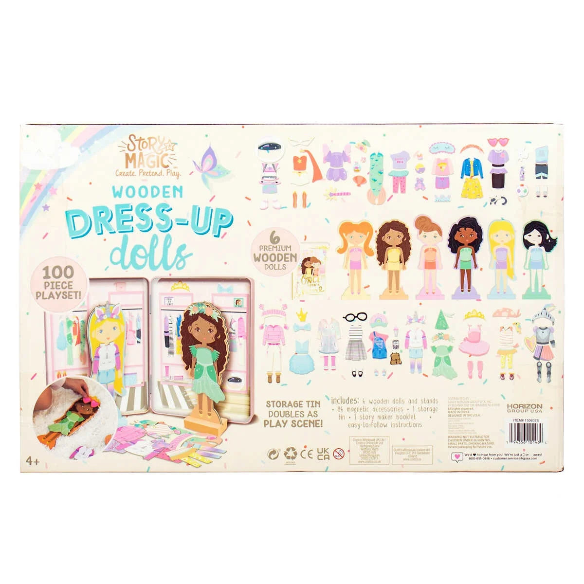 Wooden Dress Up Dolls with Tin U451