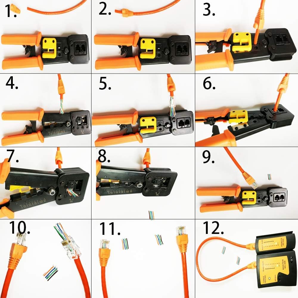 13 in 1 Network Computer Repair Kit with RJ45 Crimp Tool, Cable Tester, Punchdown Tools U213022
