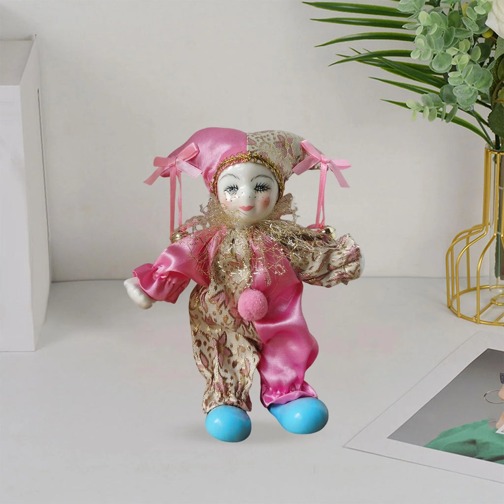 Porcelain Clown Doll with Costume K303326