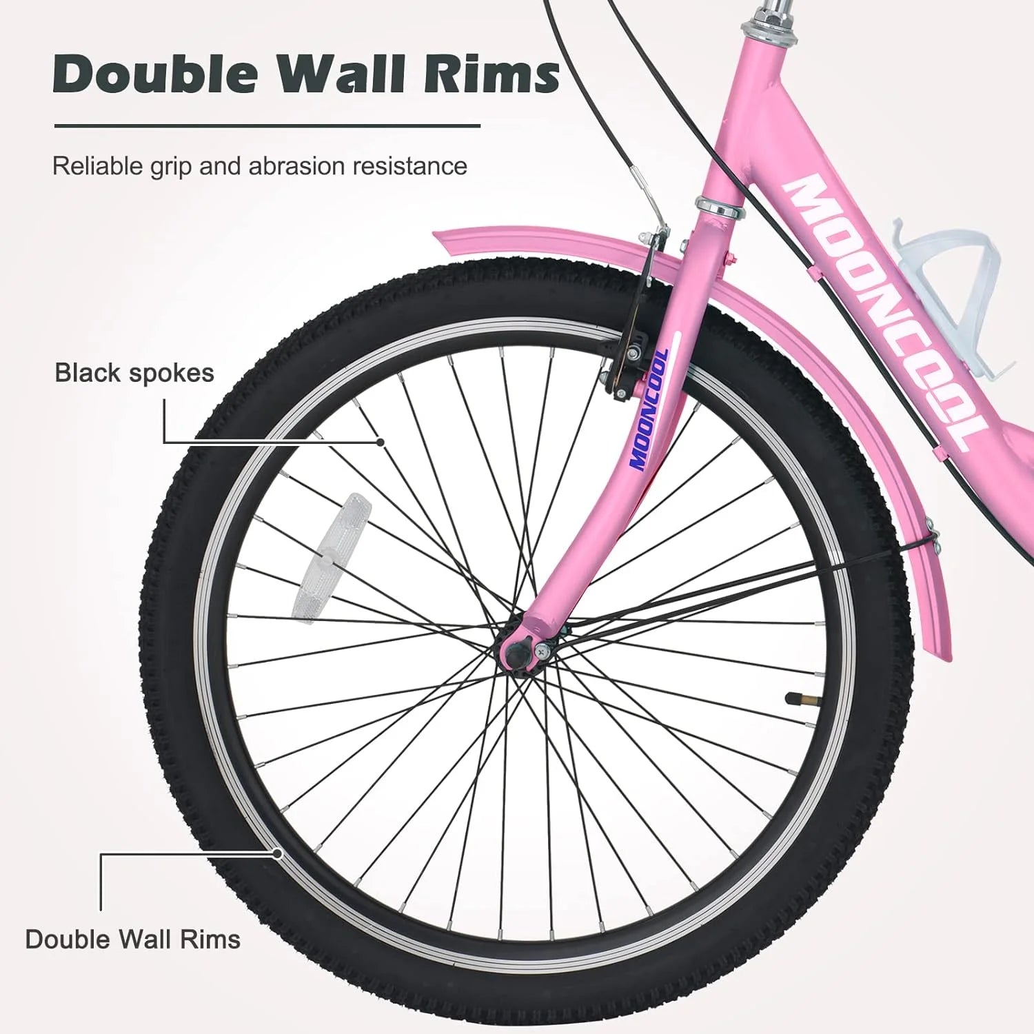 Adult Tricycle 24 inch 7 Speed 3 Wheel Bike with Large Size Basket Q772332