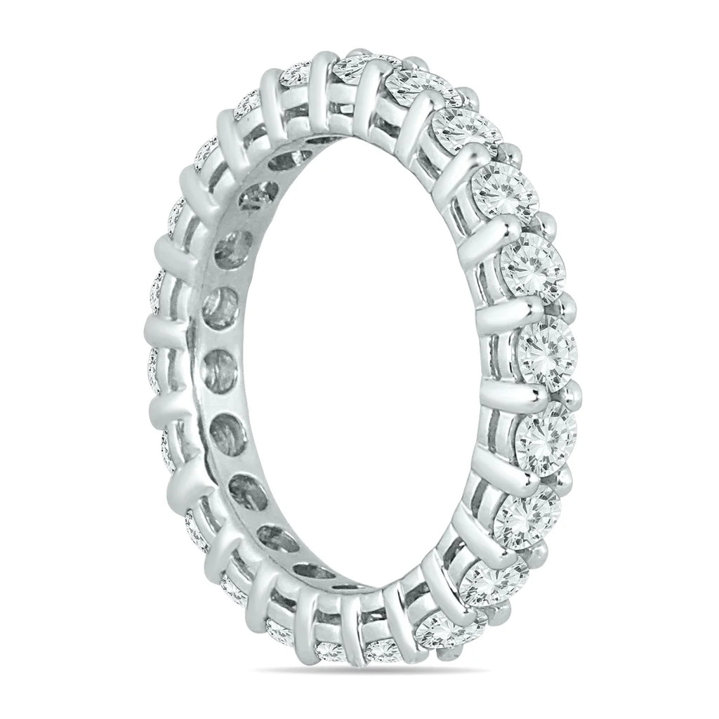 14K White Gold Diamond Eternity Band J4742