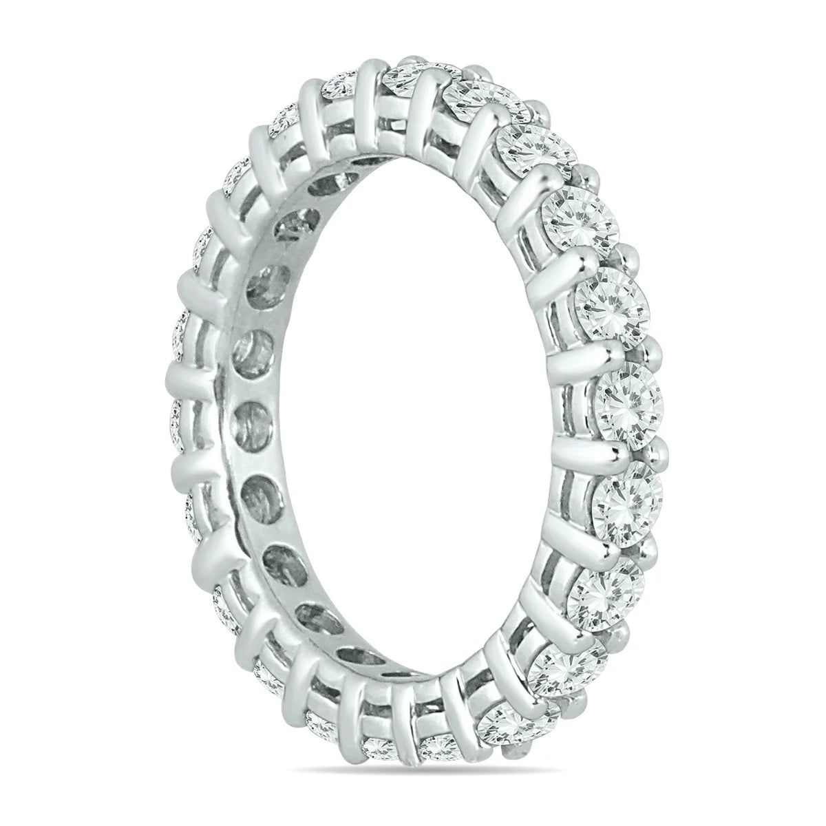 14K White Gold Diamond Eternity Band J4742