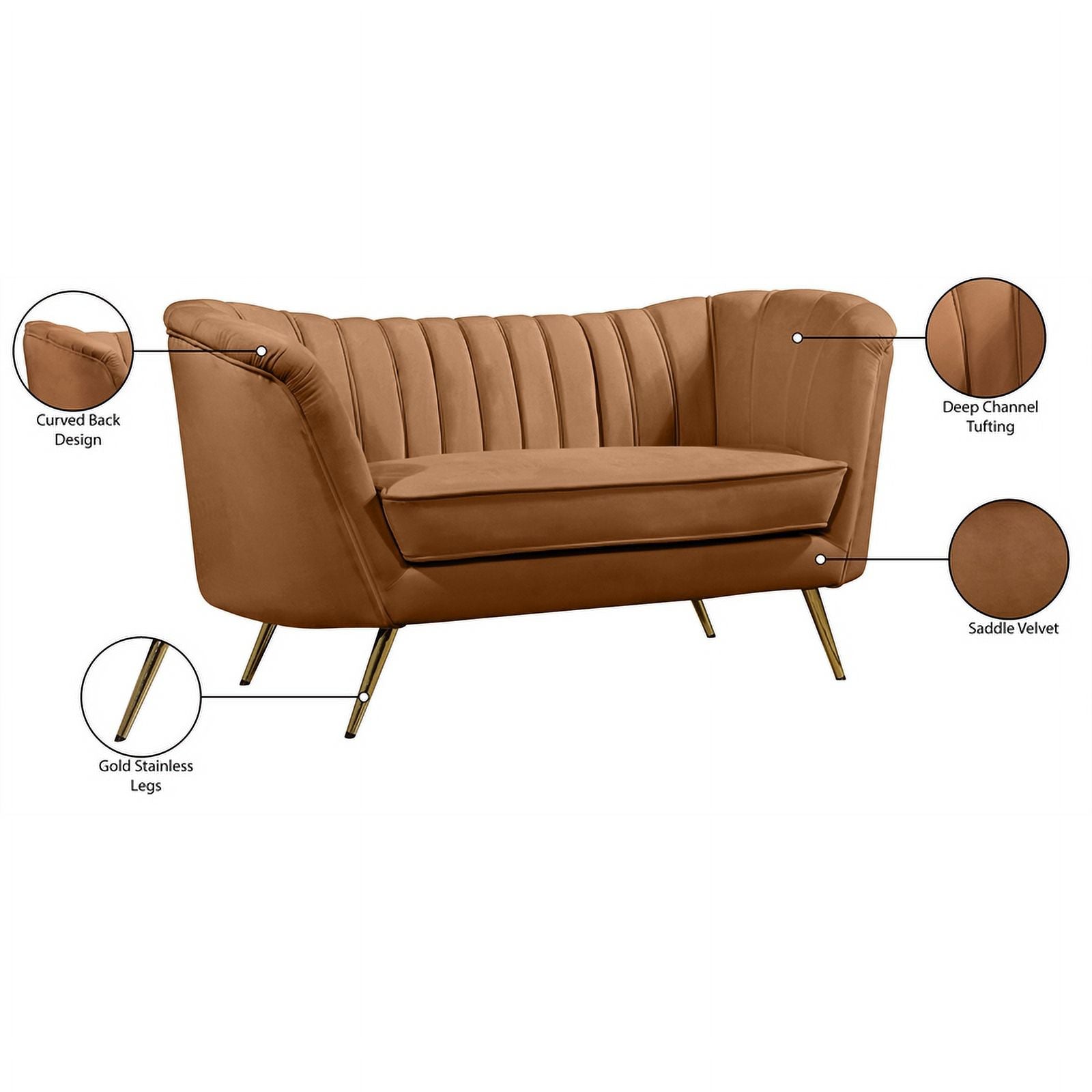 Saddle Velvet Loveseat D683478