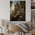 Natural Pine Wood Cityscapes Print P5001