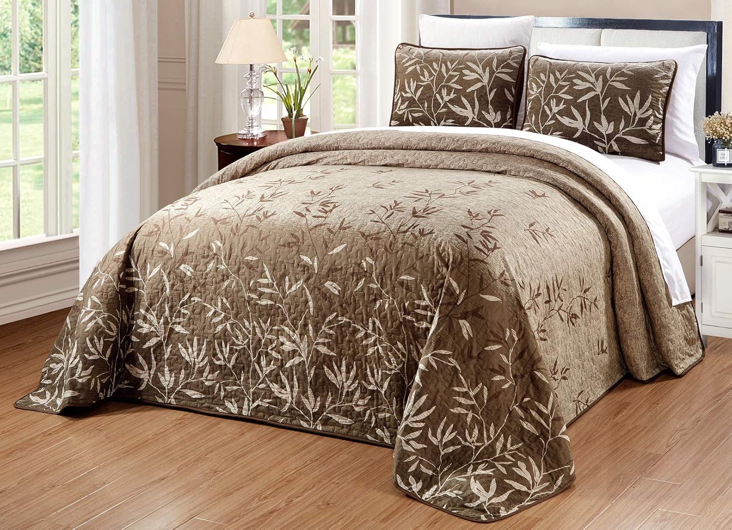 Terracotta Red Grey Black Medallion Oversize Cal King Size Quilt Set I445029