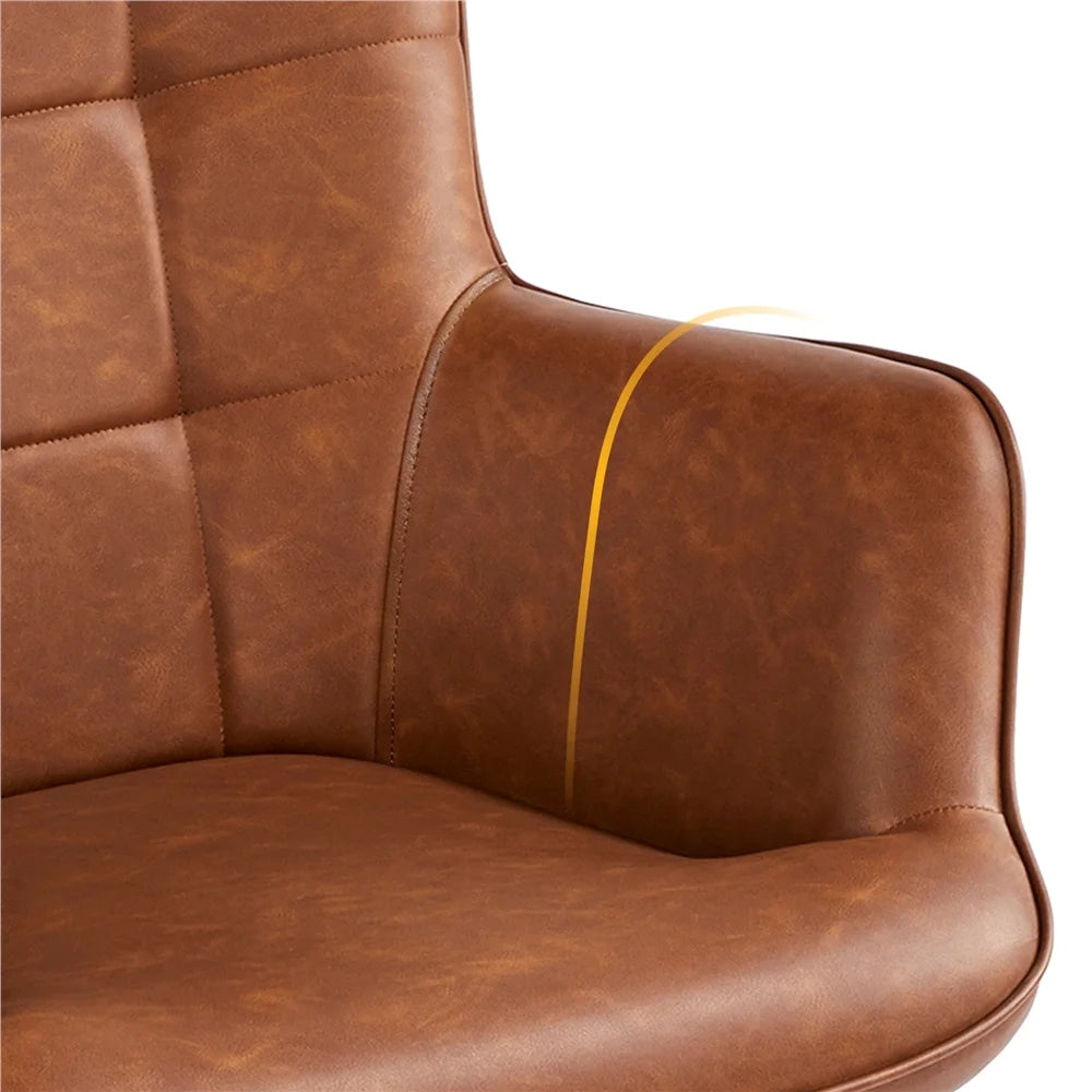 Brown Faux Leather Chair S884053