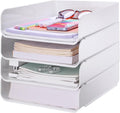 White Stackable Desk Letter Tray Set A3466