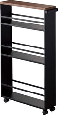Black Slim Rolling Storage Cart With Handle K781529