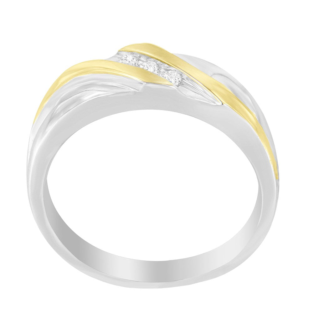 10k Two-Toned Gold Diamond 3-Stone Ring A492