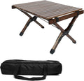 Portable Folding Wooden Camping Table with Carry Bag Q92271