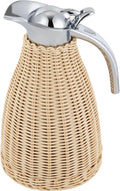 Beige Rattan Double Walled Vacuum Insulated Coffee Jug D492