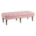 Pink Tufted Ottoman Bench U7859