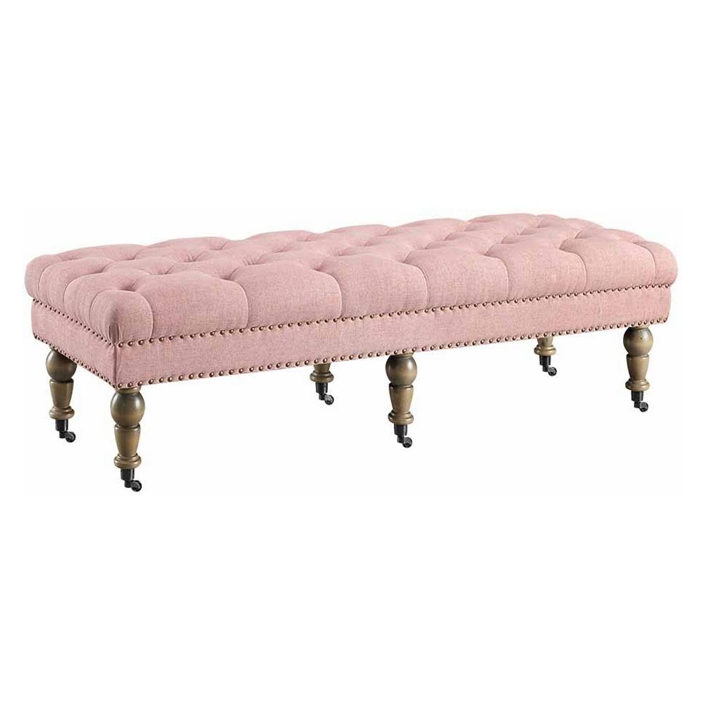 Pink Tufted Ottoman Bench U7859