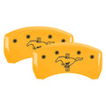 Rear Set 2 Caliper Covers Black Yellow Finish D733