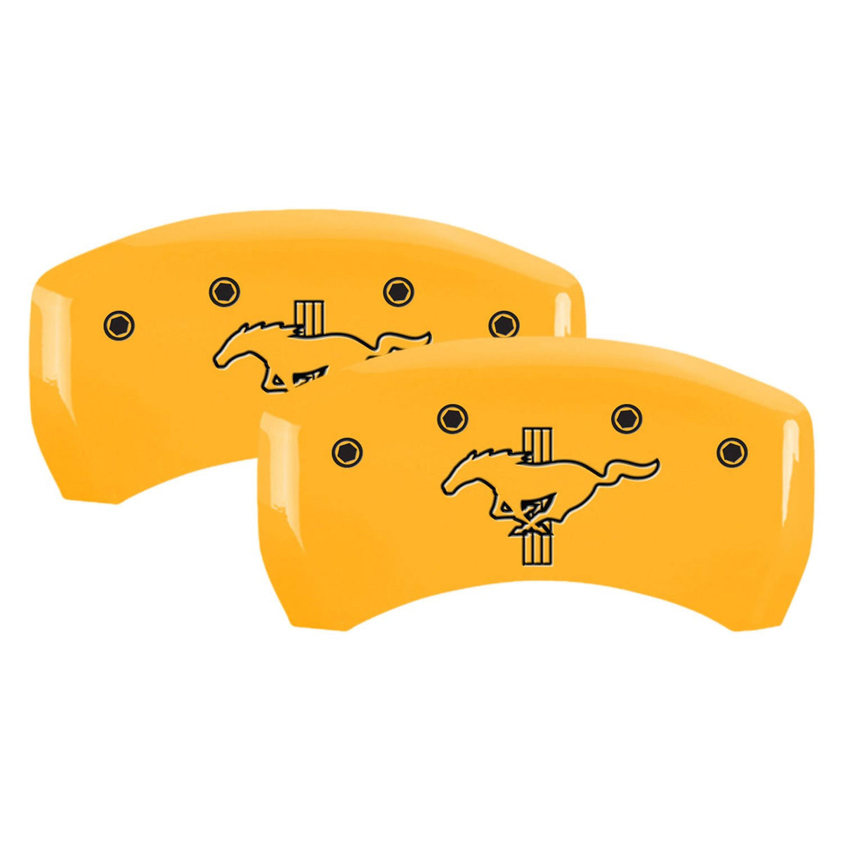 Rear Set 2 Caliper Covers Black Yellow Finish D733